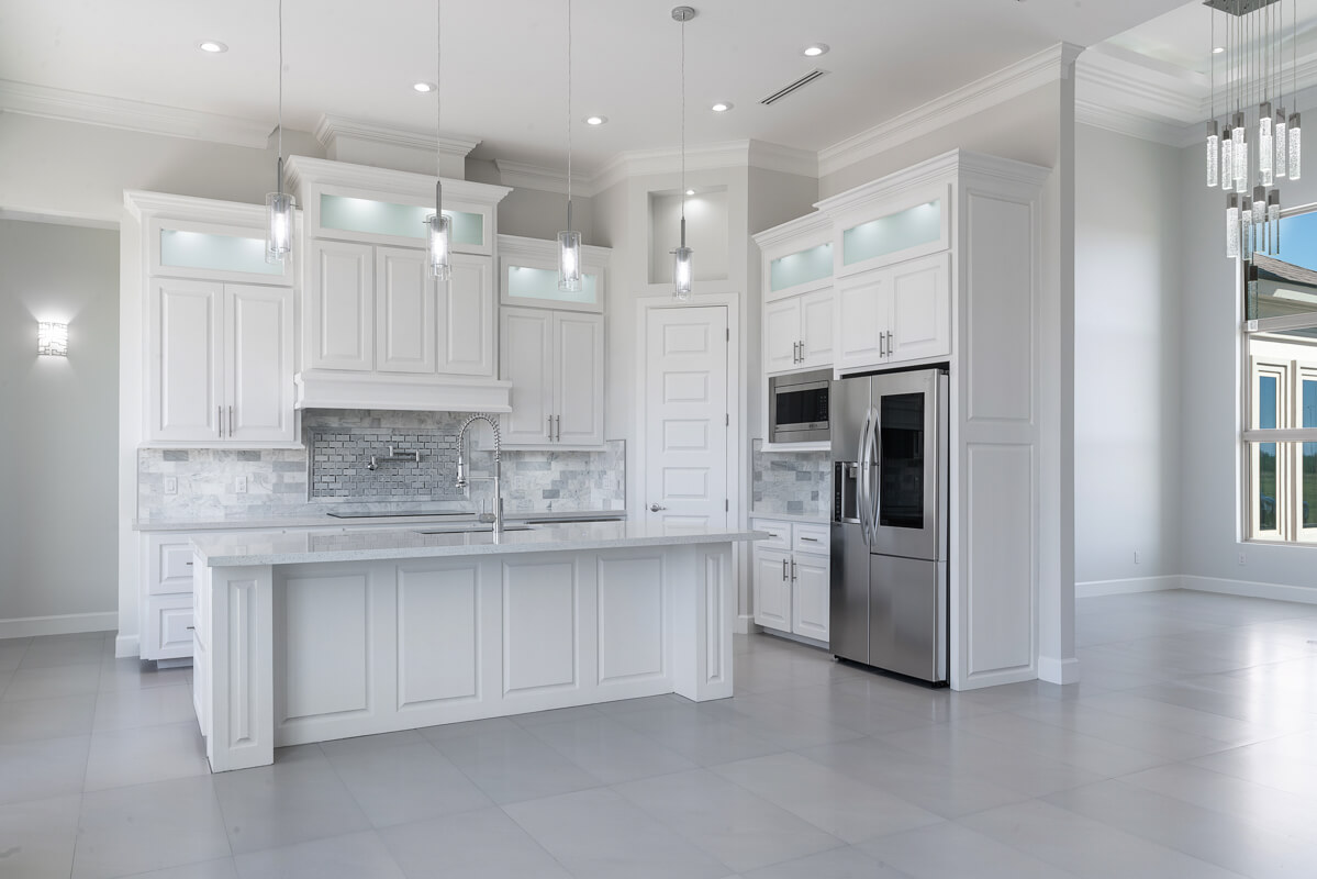 modern kitchen in white