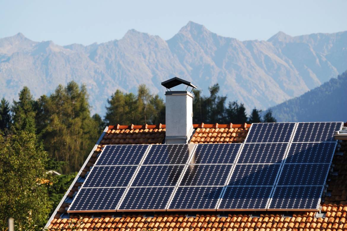 solar panels on a house