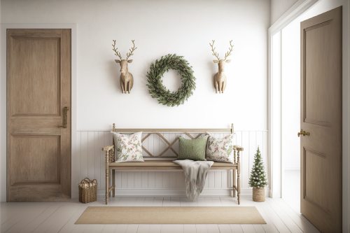 hallway entrance with Christmas decoration